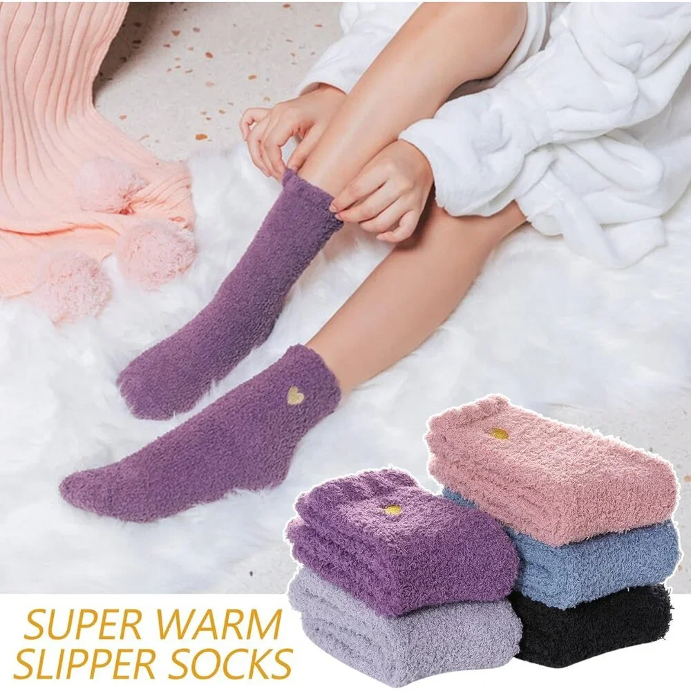Womens Super Soft Fuzzy Cozy Home Sleeping Socks Microfiber Winter Warm Slipper_6